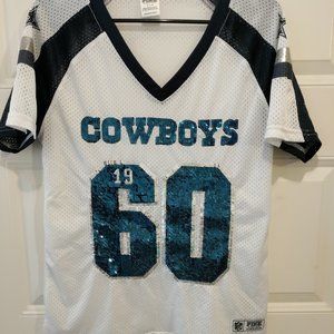 Victoria’s Secret Pink woman’s Dallas Cowboys Jersey sequins Small